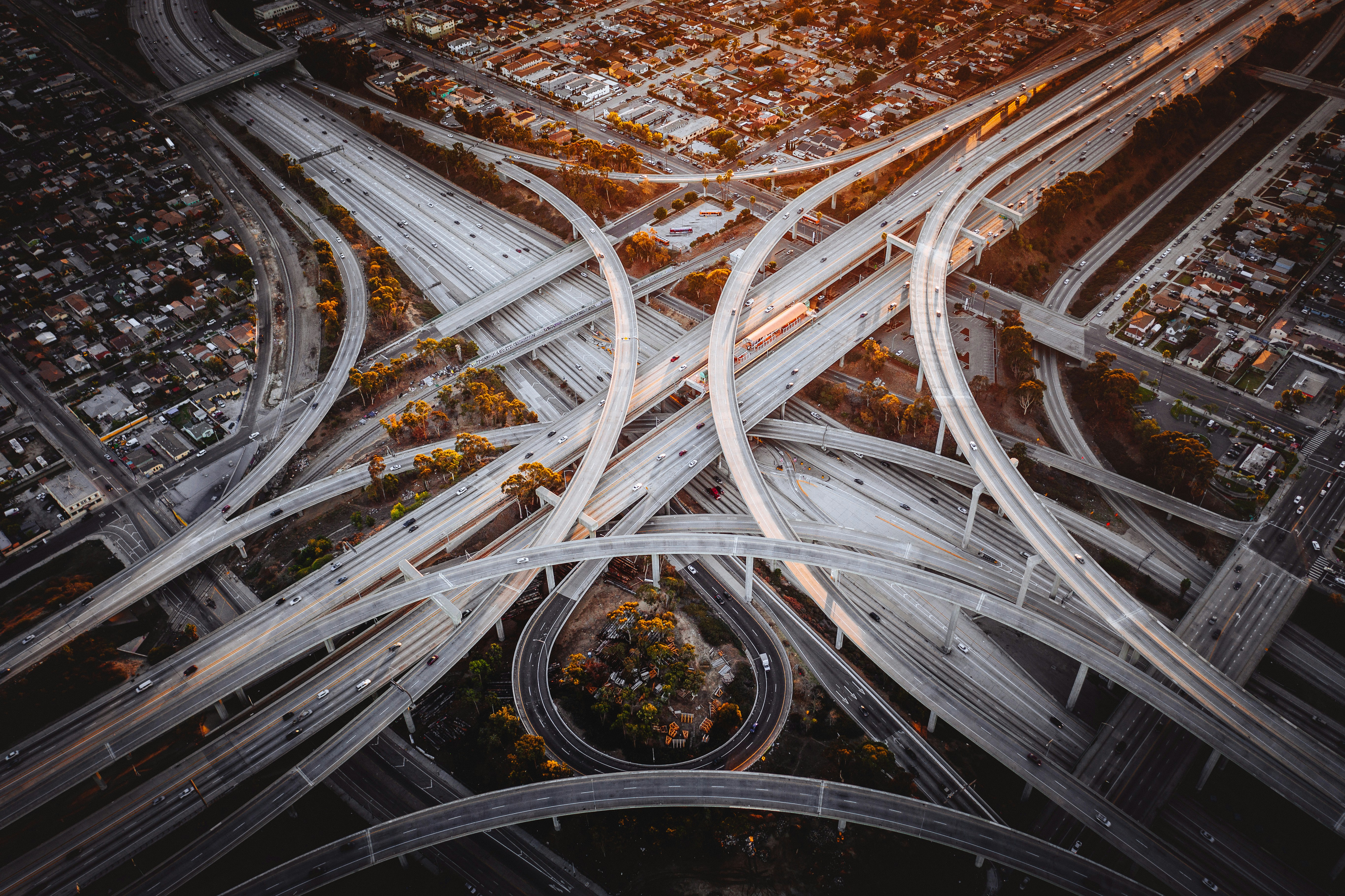 Aerial view of a complex road interchange representing workflow bottlenecks